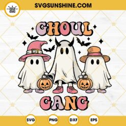 Ghoul Gang SVG, Cute Ghosts Halloween SVG, Retro Funny Halloween SVG PNG DXF EPS Digital Files