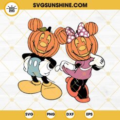 Mickey And Minnie Pumpkin Head SVG, Mickey Halloween SVG, Halloween Disney SVG
