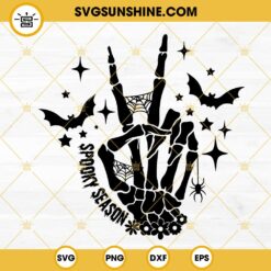 Spooky Season Skeleton Hand SVG, Spooky Vibes SVG, Halloween Skeleton SVG PNG DXF EPS Instant Download