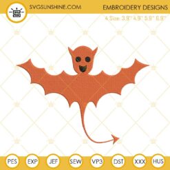 Bat Halloween Embroidery Design Files