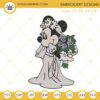 Minnie Mouse Bride Haunted Mansion Embroidery Designs, Disney Minnie Halloween Embroidery Pattern Files