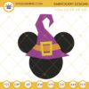 Mickey Head Witch Embroidery Designs, Funny Mickey Halloween Embroidery Pattern Files
