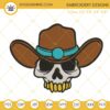 Cowboy Skull Skellington Embroidery Designs, Western Cowboy Halloween Machine Embroidery Files