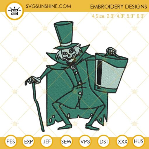 Hatbox Ghost Embroidery Designs, Disney The Haunted Mansion Embroidery Files