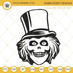 Hatbox Ghost Haunted Mansion Face Embroidery Designs
