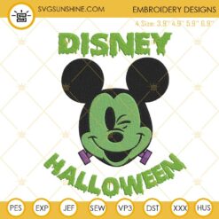 Mickey Mouse Zombie Disney Halloween Embroidery Design Files