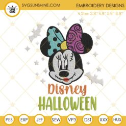 Minnie Sally Disney Halloween Embroidery Design Files