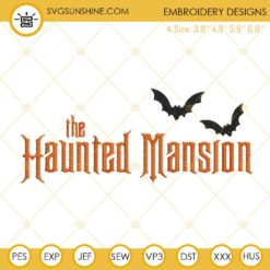 The Haunted Mansion Logo Embroidery Designs, Disney Movie Embroidery Files