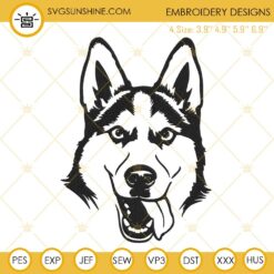 Husky Face Embroidery Designs, Dog Embroidery Digital Files