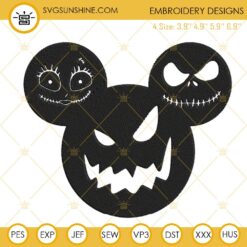 Jack Sally Mouse Ears Machine Embroidery Design Files