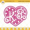 Ken Barbie Pink Heart Embroidery Design Files