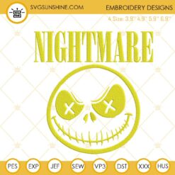 Nirvana Jack Skellington Nightmare Embroidery Designs, Halloween Embroidery Patterns
