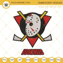 Voorhees Hockey Embroidery Design, Friday The 13th Jason Embroidery Digital File