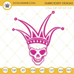 Skull Harlequin Machine Embroidery Designs, Halloween Skull Embroidery Files