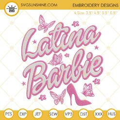 Latina Barbie Machine Embroidery Design File Download