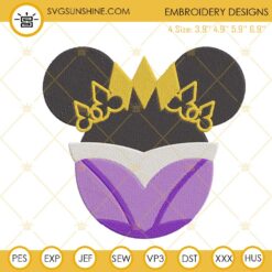 Minnie Mouse Head Evil Queen Machine Embroidery Designs, Minnie Wicked Queen Disney Embroidery Files