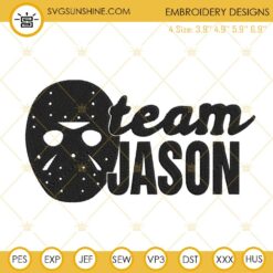 Team Jason Machine Embroidery Designs, Jason Voorhees Halloween Embroidery Files