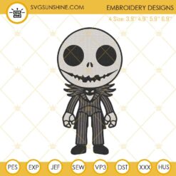Baby Jack Skellington Embroidery Designs, Nightmare Before Christmas Halloween Embroidery Files