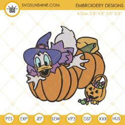 Donald Duck On Pumpkin Embroidery Designs, Donald Halloween Embroidery Pattern Files