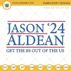 Jason Aldean 24 Embroidery Designs, Country Music Embroidery Files