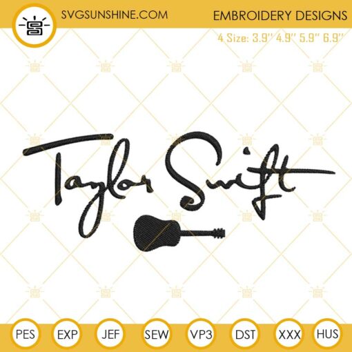 Taylor Swift Signature Embroidery Designs, Swiftie Embroidery Files