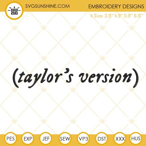 Taylor's Version Embroidery Designs, Taylor Swift Fearless Embroidery Files