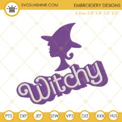 Barbie Witchy Embroidery Designs, Barbie Witch Halloween Embroidery Pattern Files