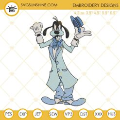Goofy Hitchhiking Ghosts Embroidery Designs, Disney Goofy Haunted Mansion Embroidery Pattern Files