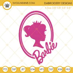 Barbie With Crown Embroidery Designs, Barbie Princess Machine Embroidery Pattern Files