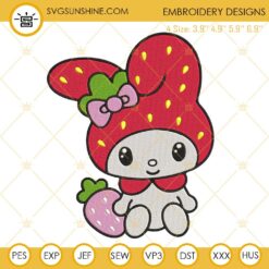 My Melody Strawberry Embroidery Designs, My Melody Hello Kitty Machine Embroidery Pattern Files