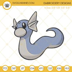 Dratini Embroidery Designs, Dragonair Pokemon Machine Embroidery Pattern Files
