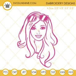Barbie Embroidery Designs, Pink Doll Girl Machine Embroidery Pattern Files