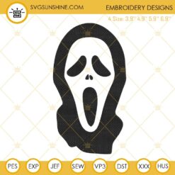Ghostface Scream Embroidery Designs, Scary Movie Halloween Machine Embroidery Pattern Files