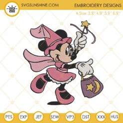 Minnie Mouse Trick Or Treat Machine Embroidery Design, Minnie Halloween Embroidery Files