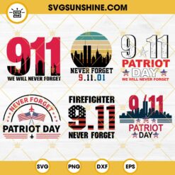 911 Bundle SVG, Patriot Day SVG, We will never Forget 9-11 SVG, September 11th SVG, 911 American Flag SVG