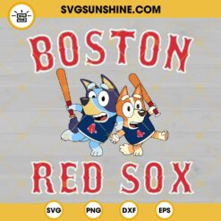 Bluey Boston Red Sox Baseball SVG PNG DXF EPS
