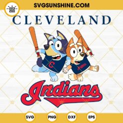 Bluey Cleveland Indians Baseball SVG PNG DXF EPS