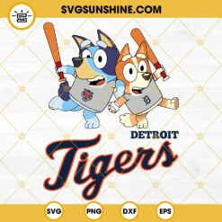 Bluey Detroit Tigers Baseball SVG PNG DXF EPS