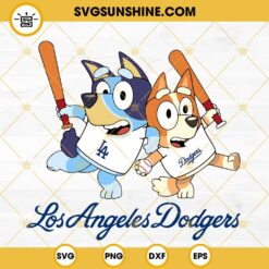 Bluey Los Angeles Dodger Baseball SVG PNG DXF EPS