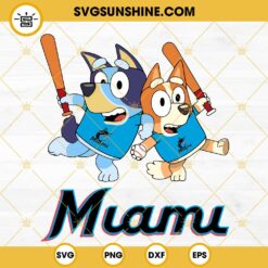 Bluey Miami Marlins Baseball SVG PNG DXF EPS