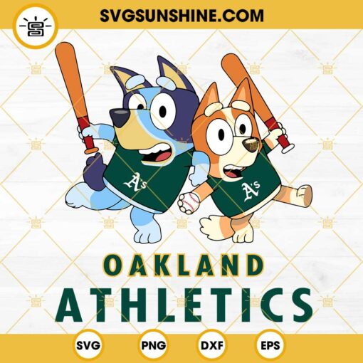 Bluey Oakland Athletics Baseball SVG PNG DXF EPS