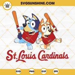 Bluey St Louis Cardinals Baseball SVG PNG DXF EPS