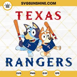 Bluey Texas Rangers Baseball SVG PNG DXF EPS