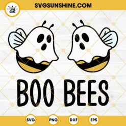 Boo Bees Ghost Halloween SVG PNG DXF EPS Digital Download