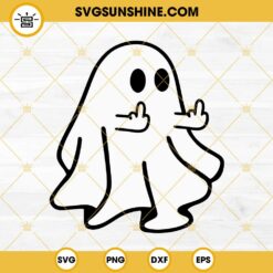 Boo Ghost Middle Finger SVG, Funny Halloween SVG, Cute Ghost Halloween SVG