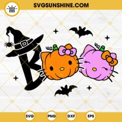 Boo Hello Kitty Halloween SVG, Pumpkin Hello Kitty SVG, Kawaii Boo SVG