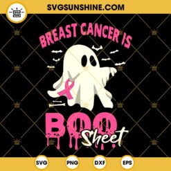 Breast Cancer Is Boo Sheet SVG, Ghost Pink Ribbon SVG, Halloween Breast Cancer Awareness SVG