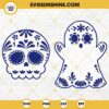 Calaverita Conchas Skull SVG Bundle, Mexican Conchas Skull SVG, Halloween Pan Dulce SVG, Dia de Muertos SVG