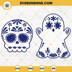 Calaverita Conchas Skull SVG Bundle, Mexican Conchas Skull SVG, Halloween Pan Dulce SVG, Dia de Muertos SVG