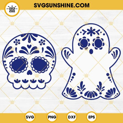 Calaverita Conchas Skull SVG Bundle, Mexican Conchas Skull SVG, Halloween Pan Dulce SVG, Dia de Muertos SVG